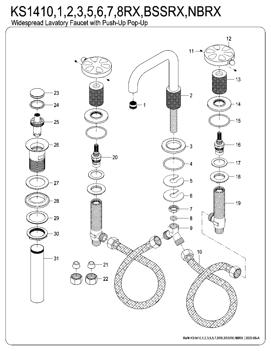Belknap KS1413RX exploded parts diagram
