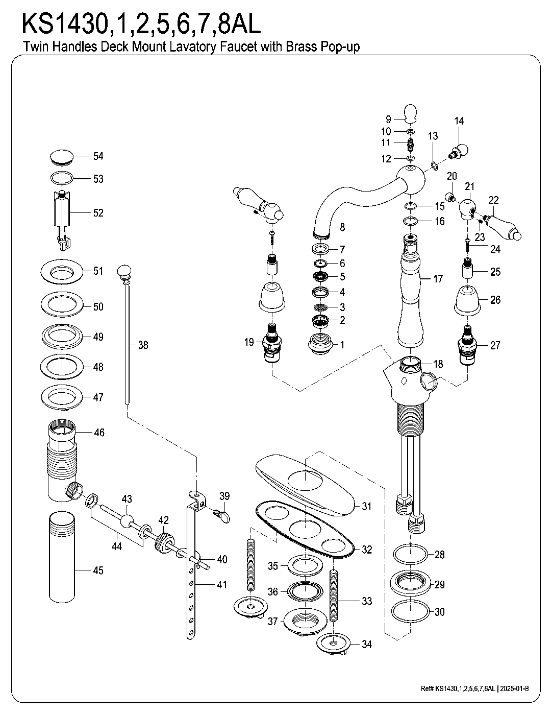 Heritage KS1430AL exploded parts diagram