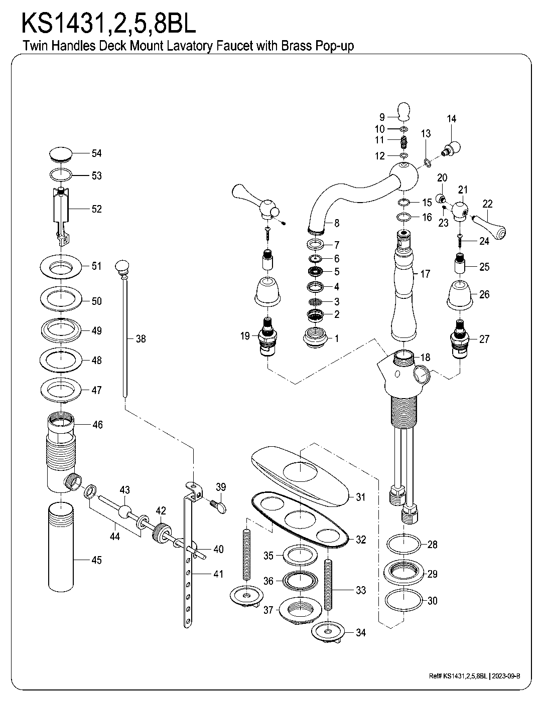 Heritage KS1431BL exploded parts diagram