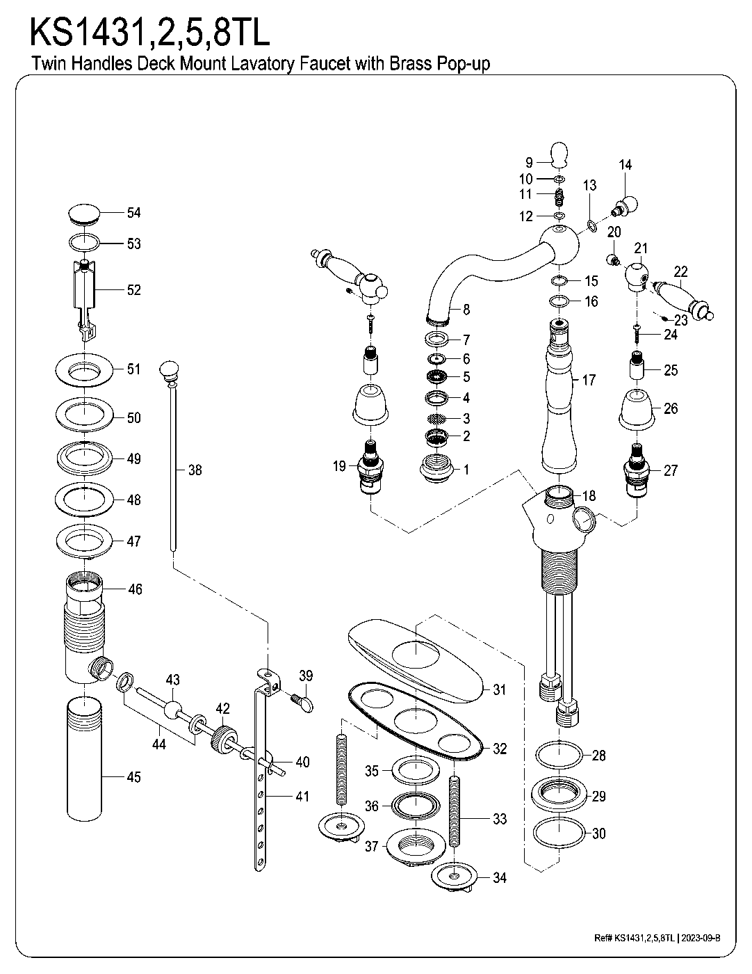 Heritage KS1431TL exploded parts diagram