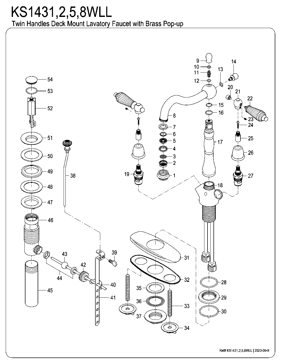 Wilshire KS1431WLL exploded parts diagram