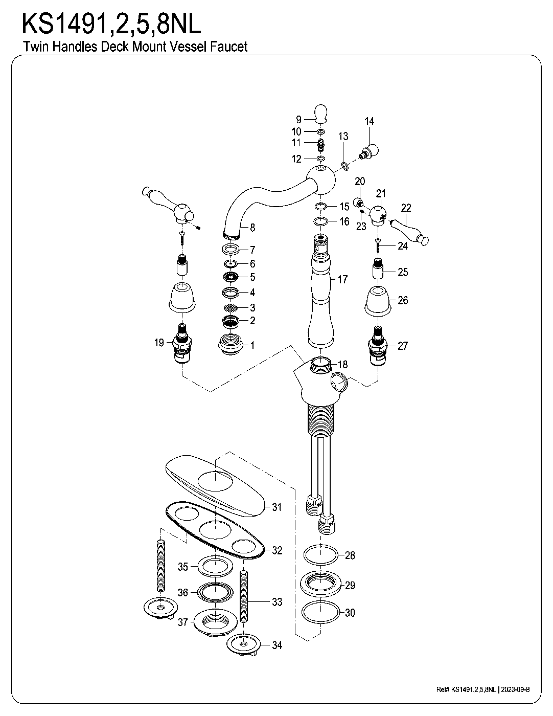Heritage KS1491NL exploded parts diagram