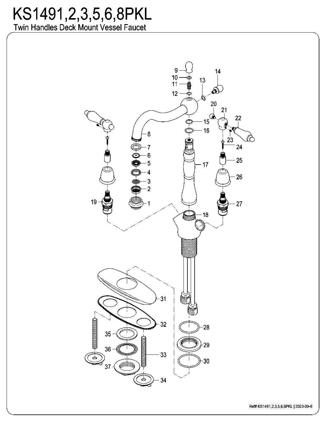 Duchess KS1491PKL exploded parts diagram