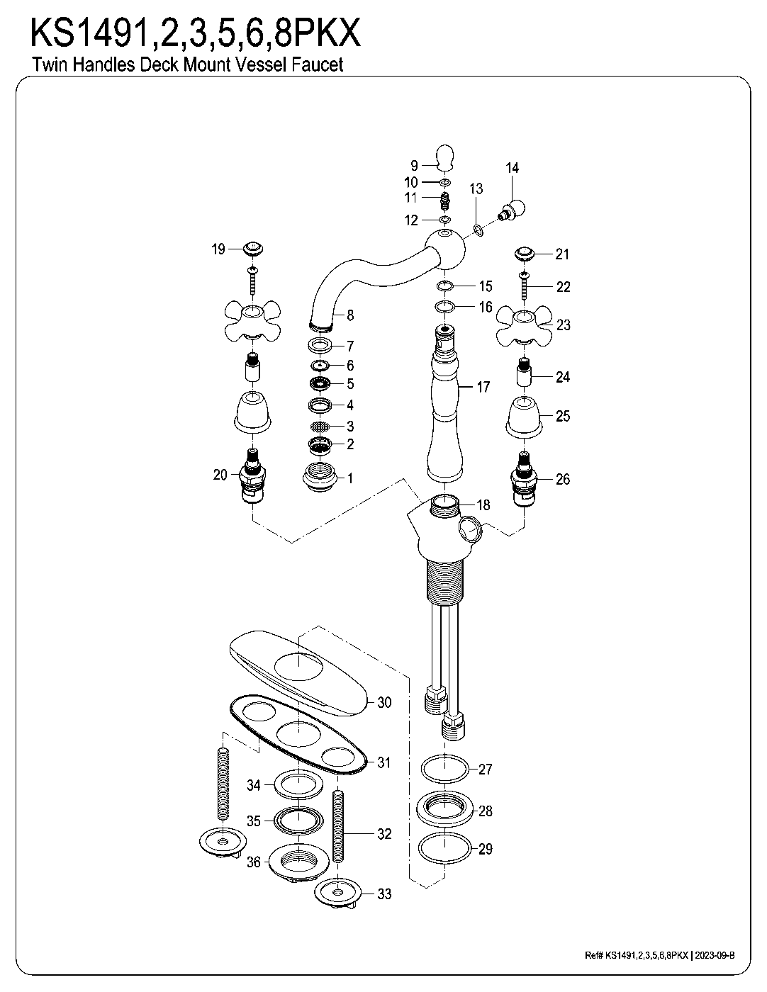 Duchess KS1491PKX exploded parts diagram