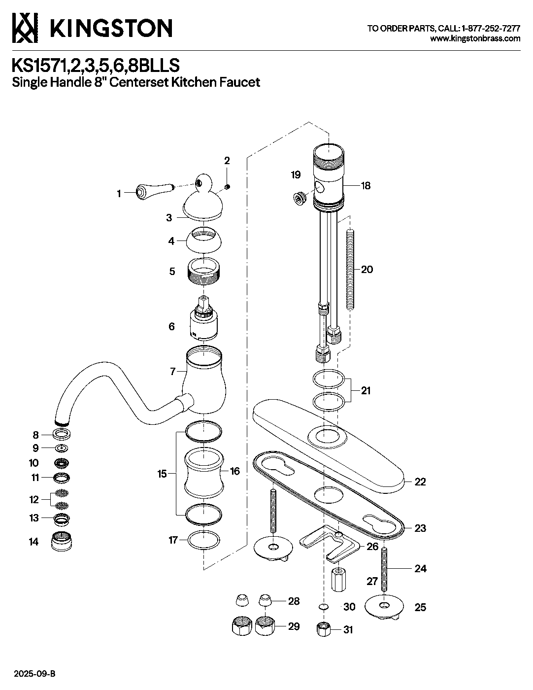 Heritage KS1572BLLS exploded parts diagram