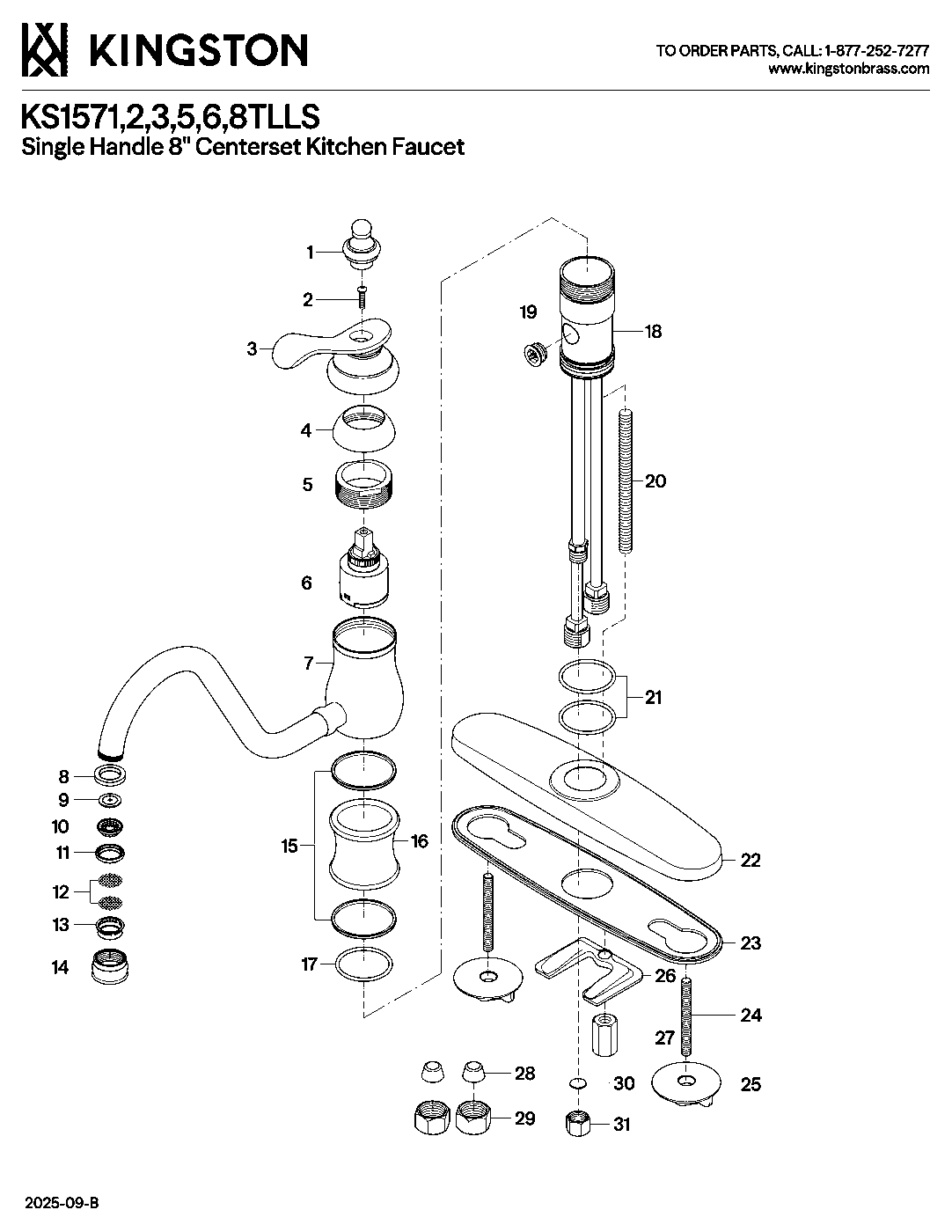 Heritage KS1572TLLS exploded parts diagram
