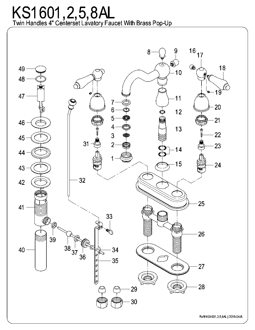 Heritage KS1601AL exploded parts diagram