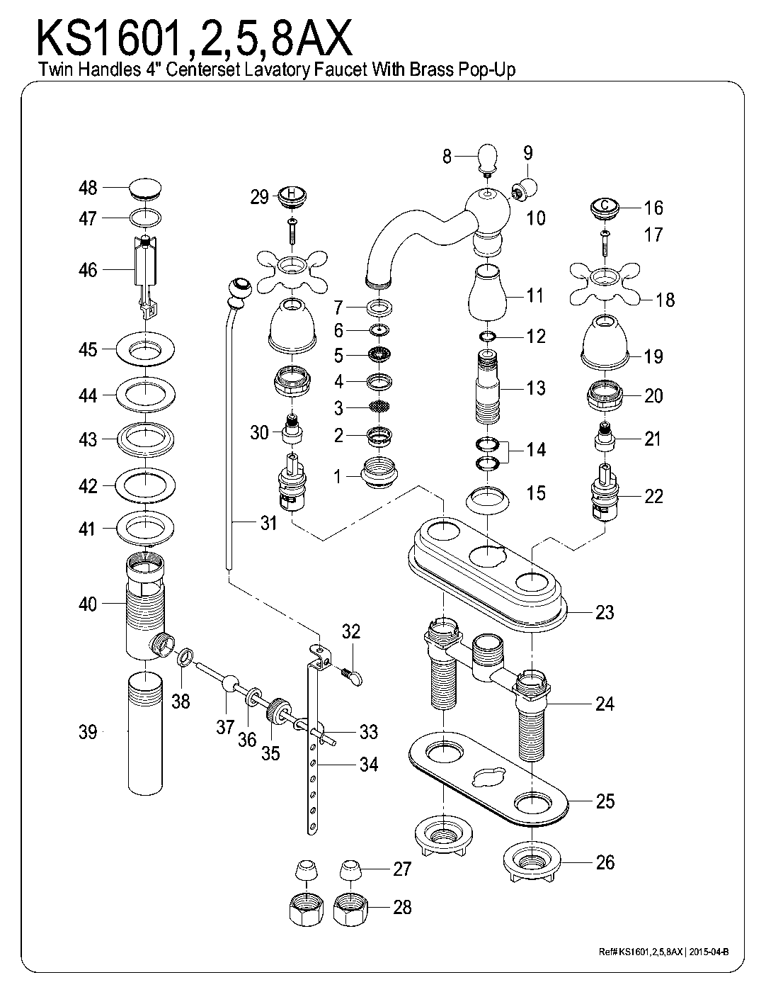Heritage KS1601AX exploded parts diagram