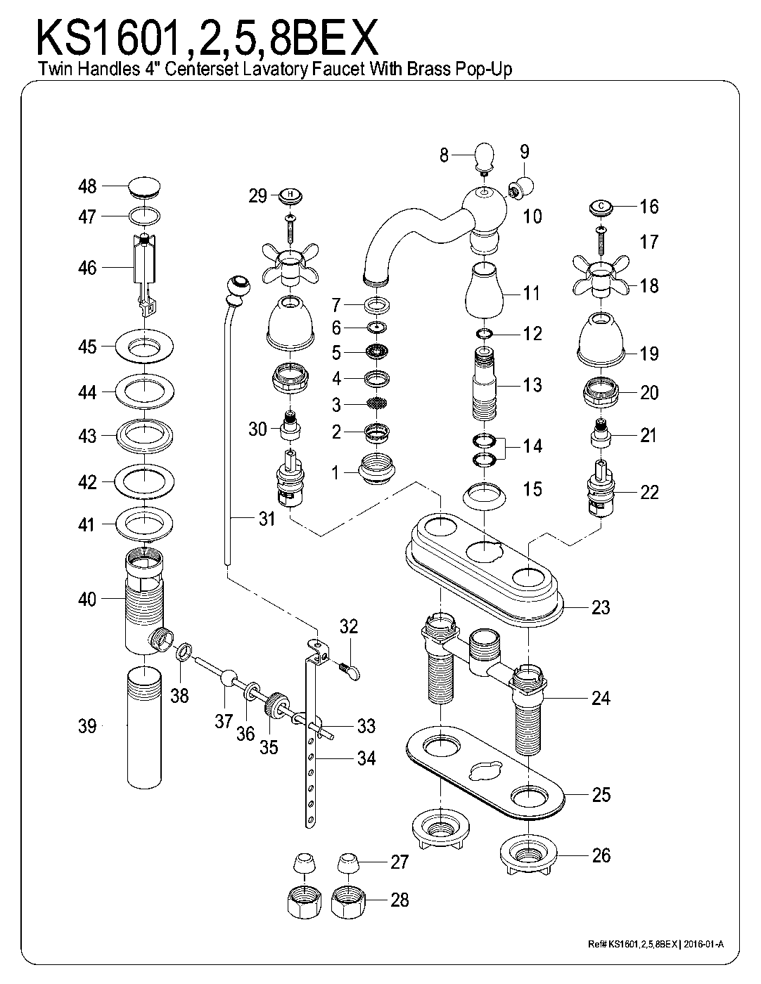 Essex KS1601BEX exploded parts diagram