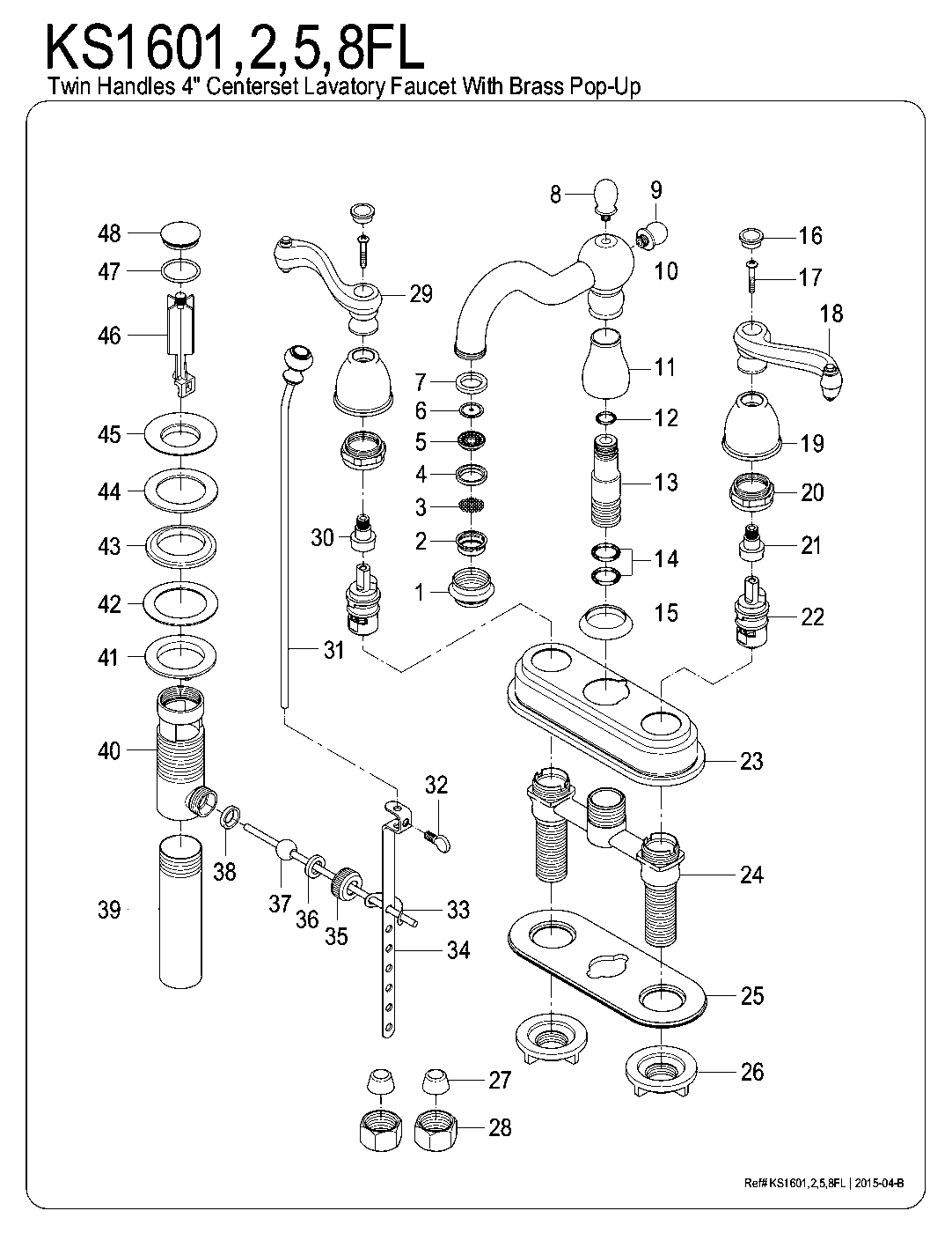 Heritage KS1601FL exploded parts diagram