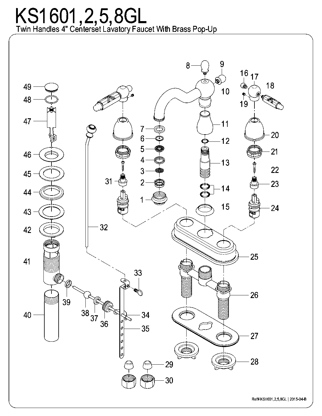 Heritage KS1601GL exploded parts diagram