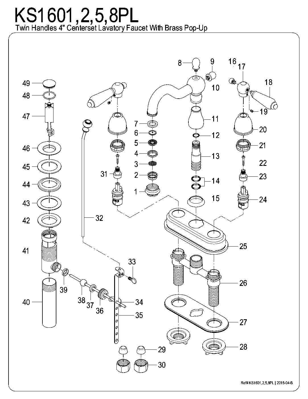 Heritage KS1601PL exploded parts diagram