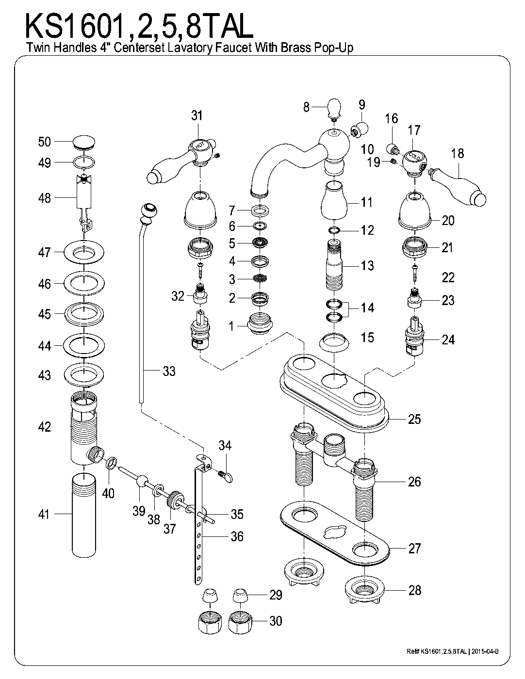 Tudor KS1601TAL exploded parts diagram