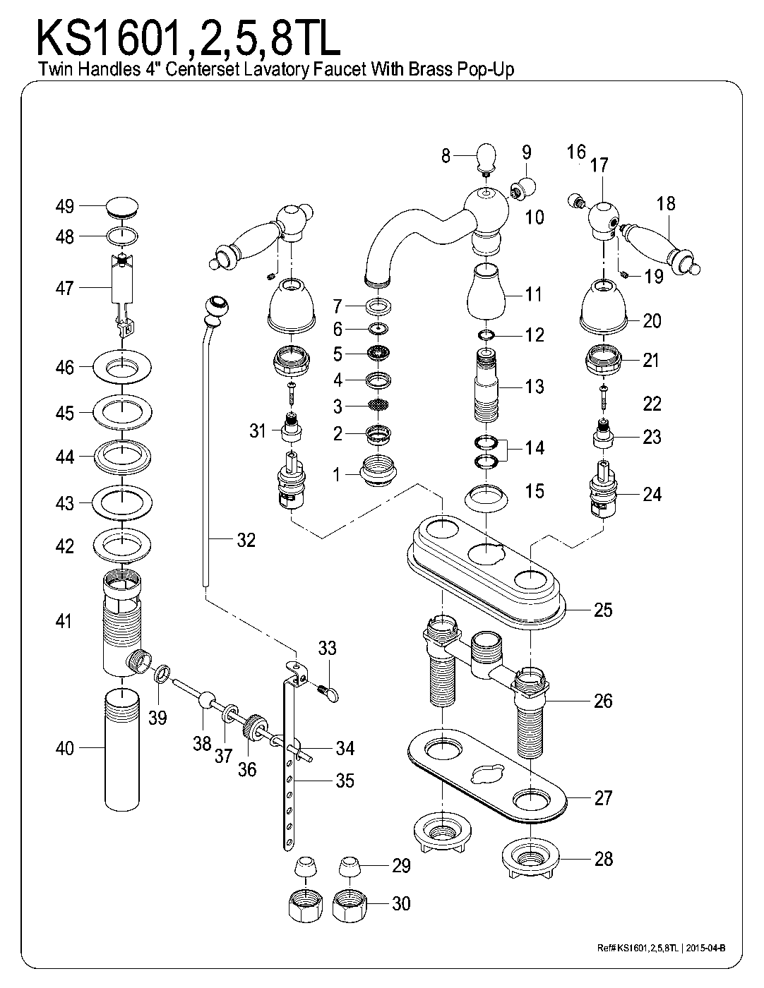 Heritage KS1601TL exploded parts diagram