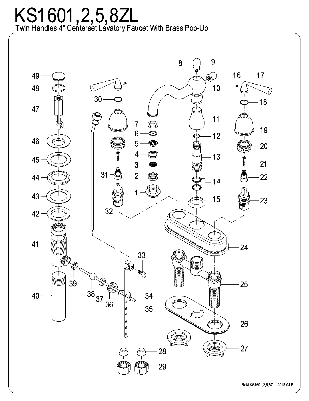 Silver Sage KS1601ZL exploded parts diagram