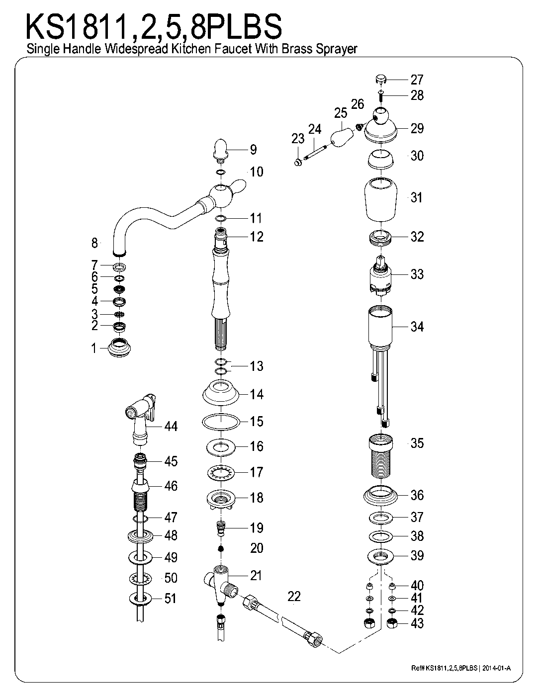 Heritage KS1811PLBS exploded parts diagram