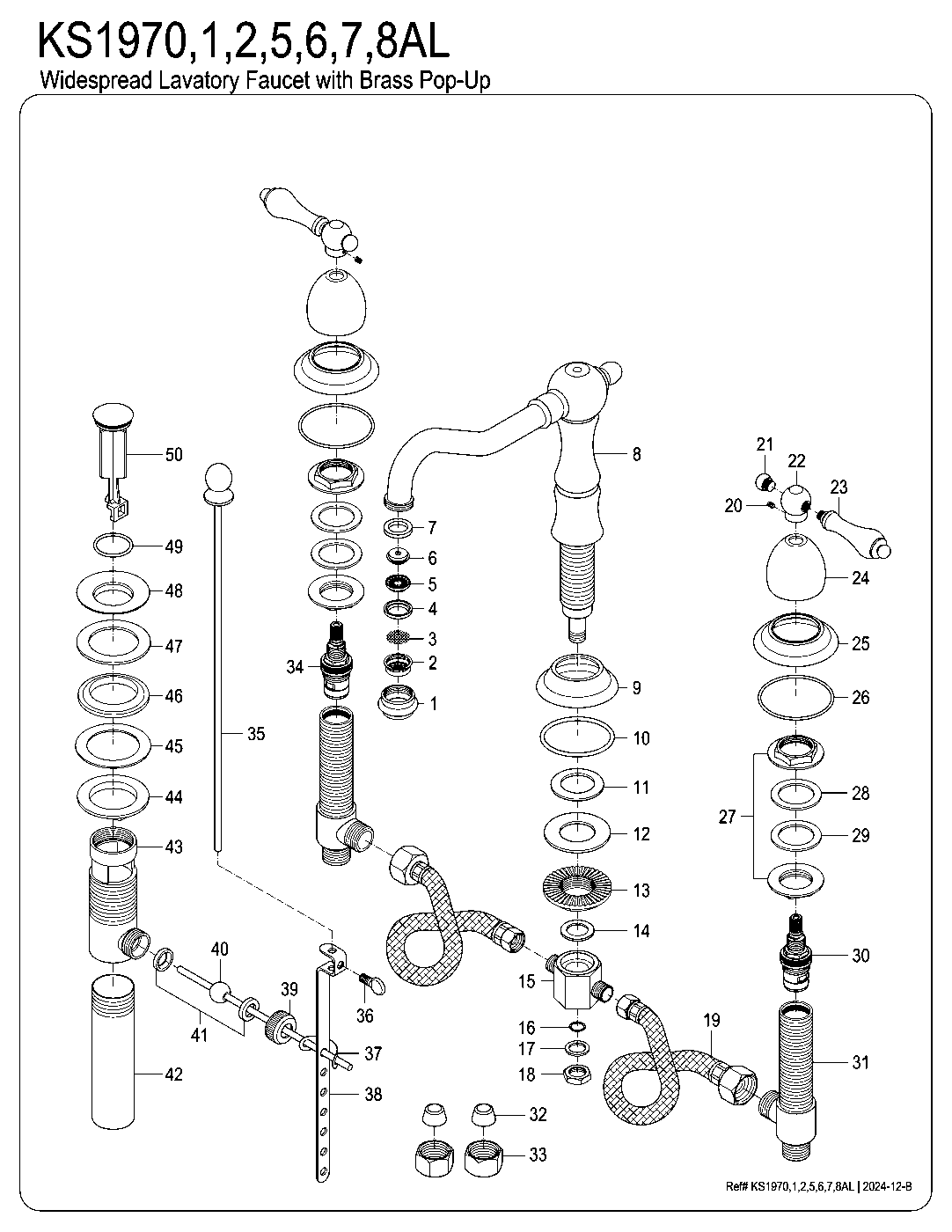 Kingston Brass KS1970AL exploded parts diagram