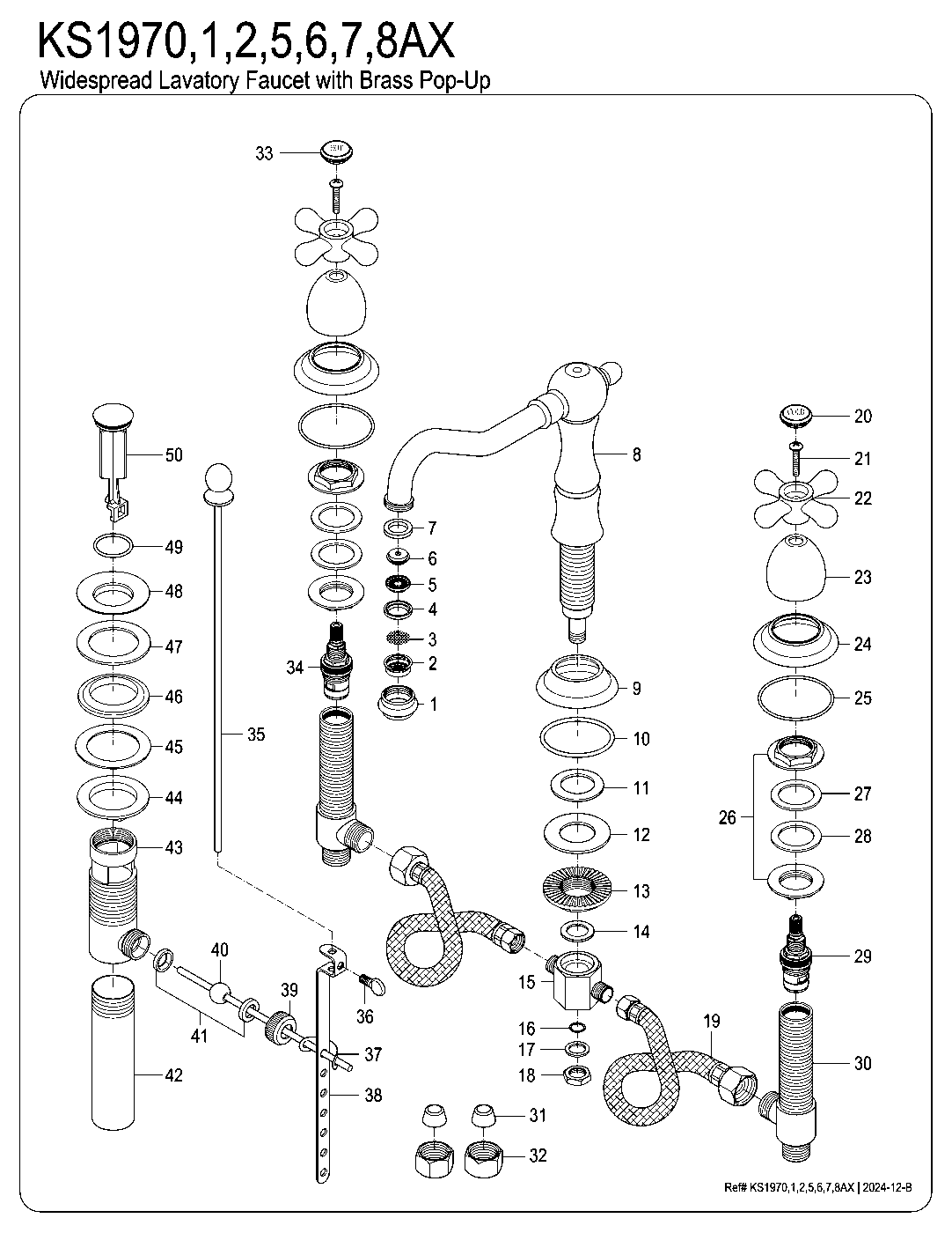 Kingston Brass KS1970AX exploded parts diagram
