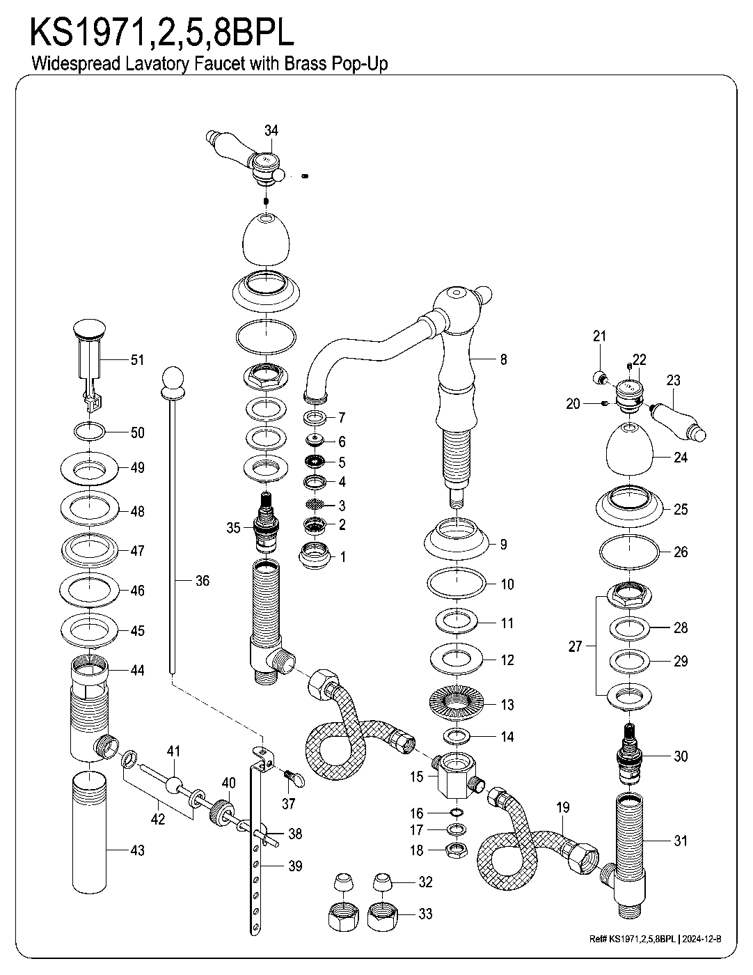 Bel-Air KS1971BPL exploded parts diagram