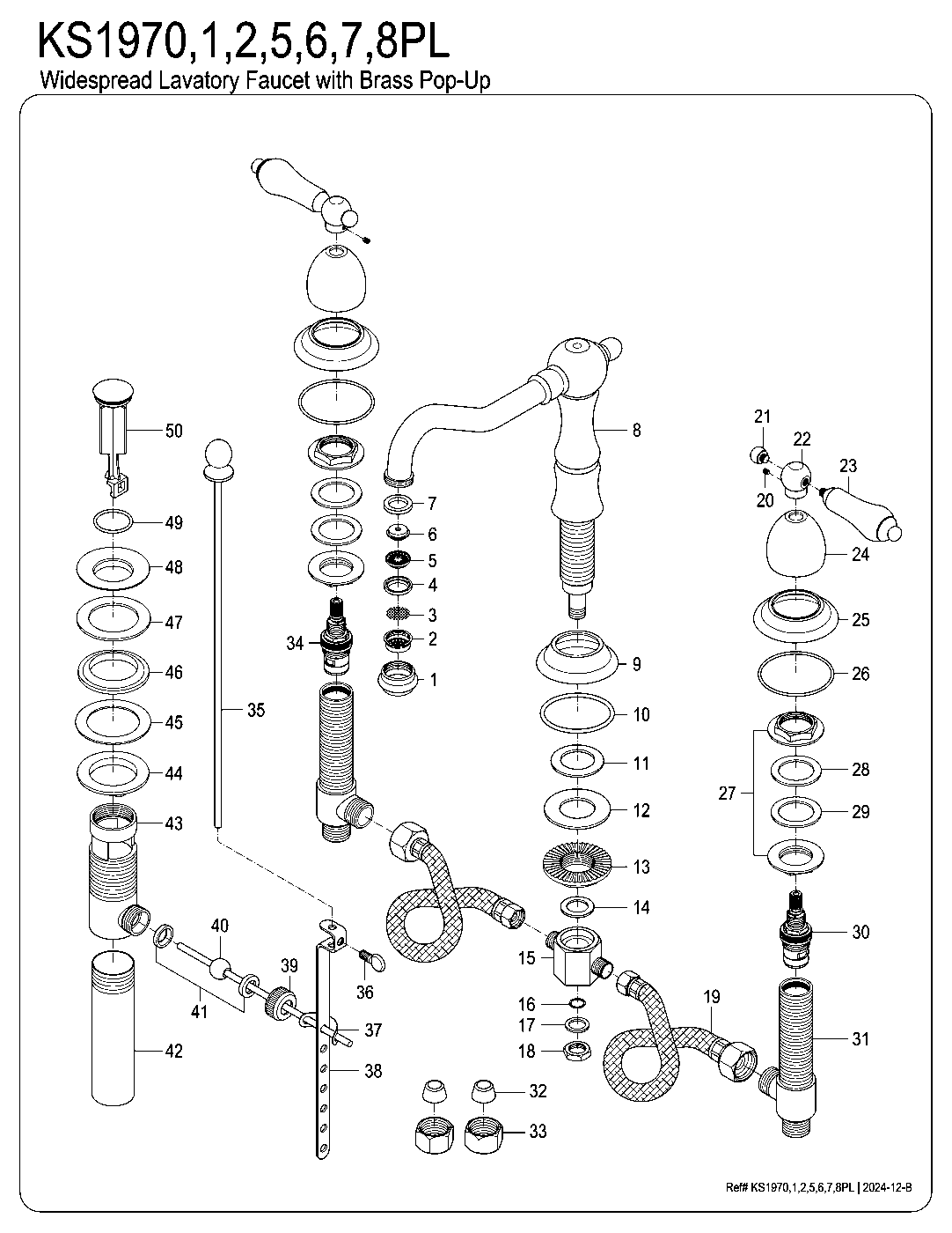 Kingston Brass KS1970PL exploded parts diagram