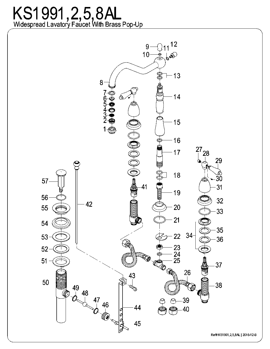 Kingston Brass KS1991AL exploded parts diagram