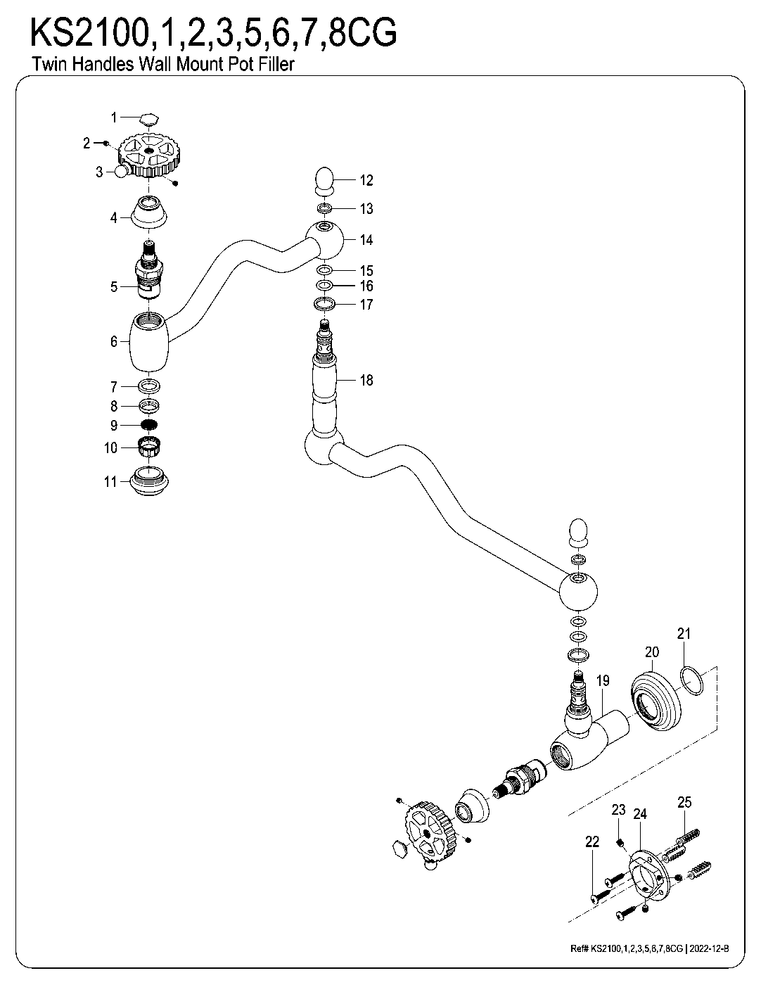 Fuller KS2100CG exploded parts diagram
