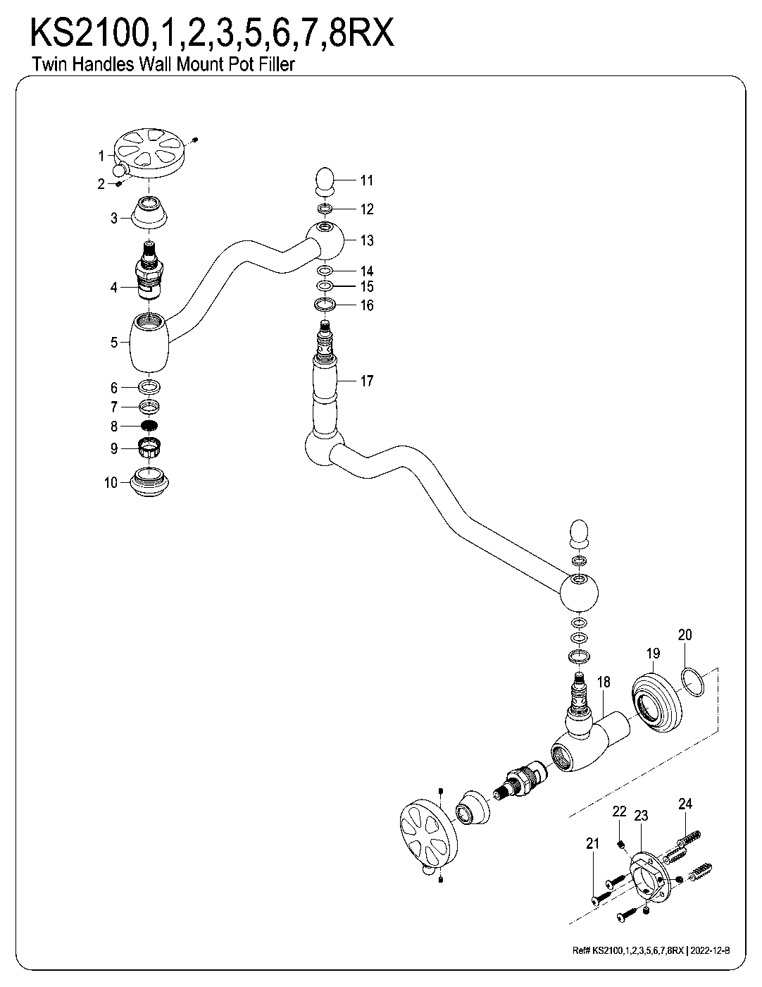 Belknap KS2100RX exploded parts diagram