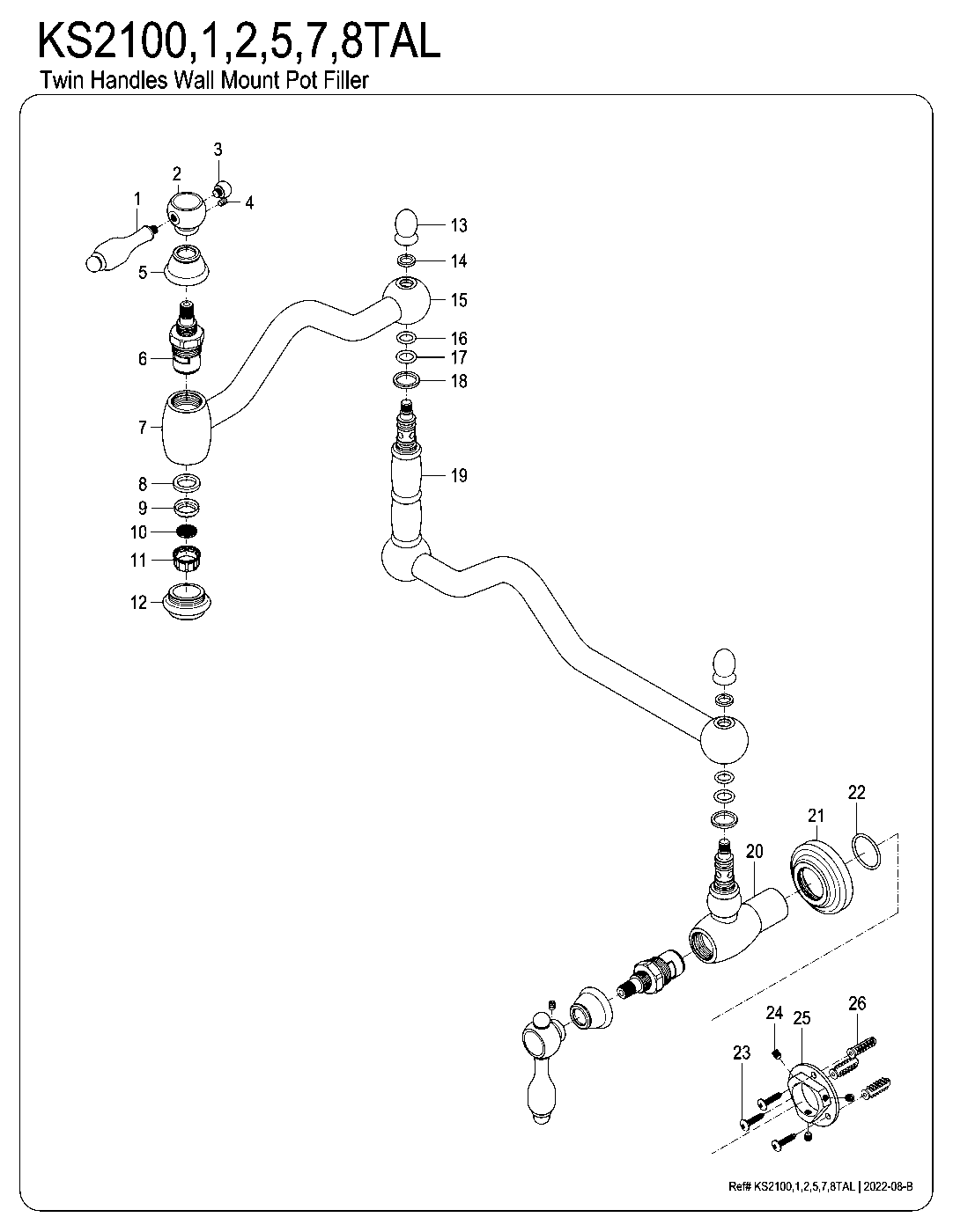 Tudor KS2100TAL exploded parts diagram