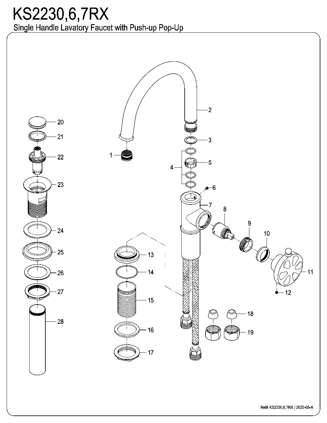 Belknap KS2230RX exploded parts diagram