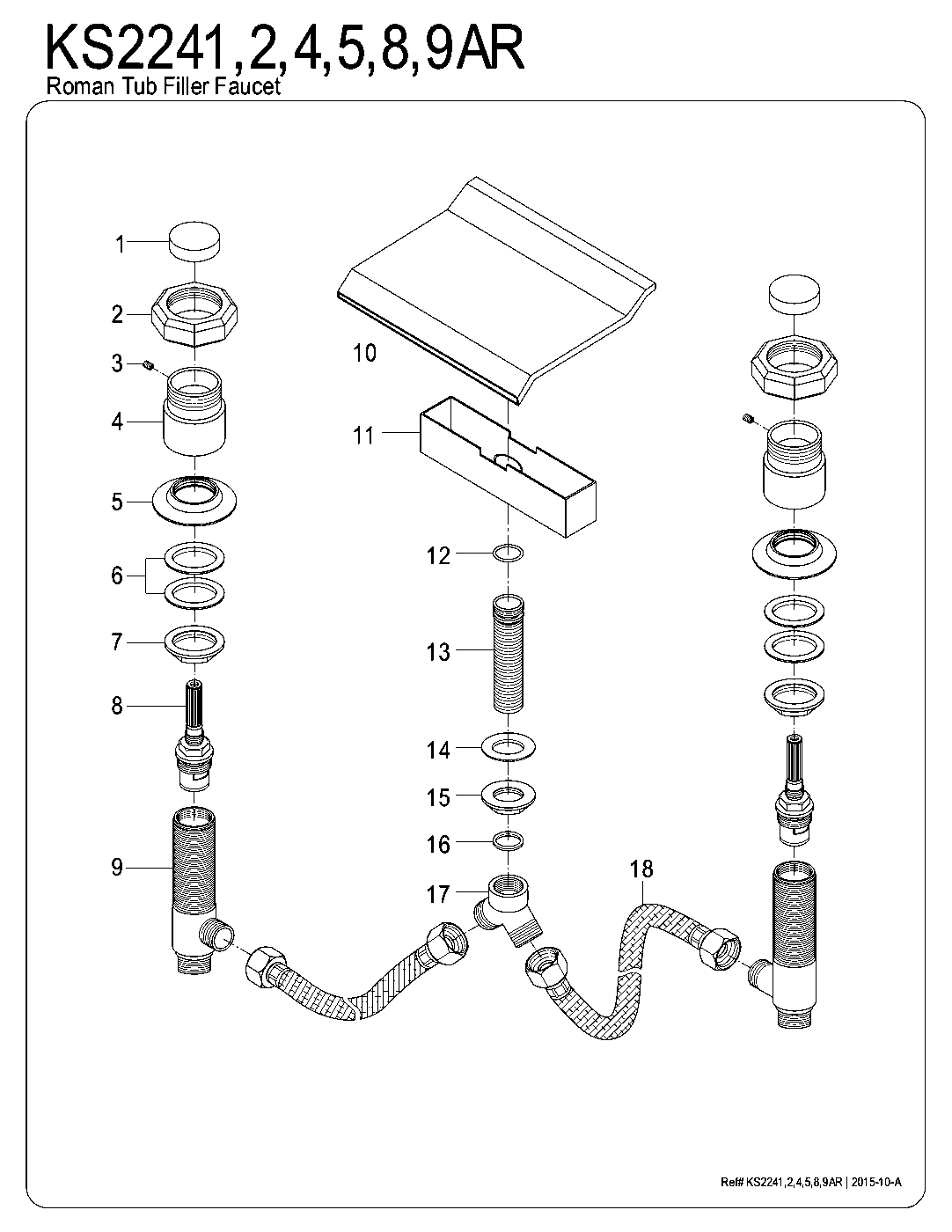 Milano KS2241AR exploded parts diagram