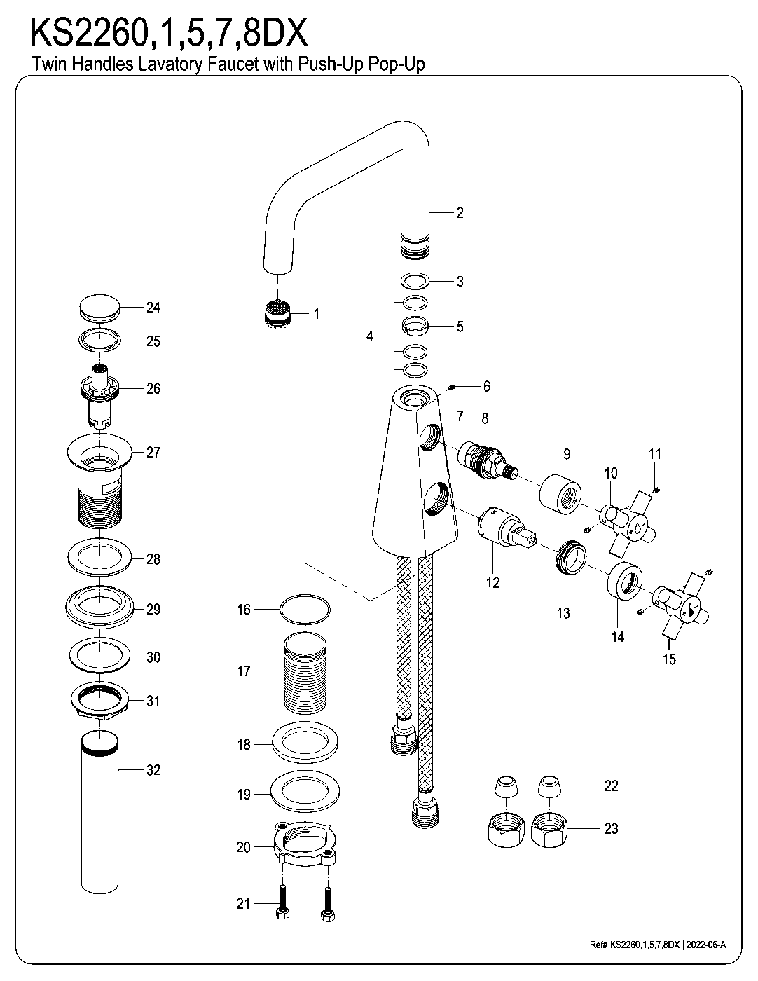 Constantine KS2260DX exploded parts diagram