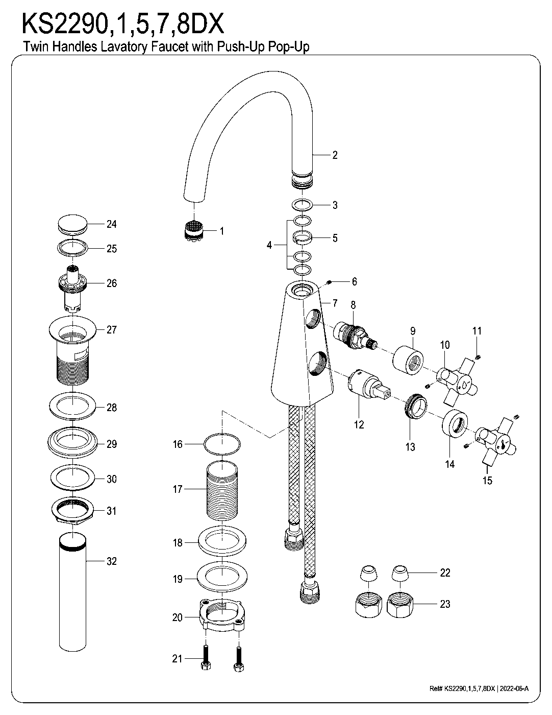 Constantine KS2290DX exploded parts diagram