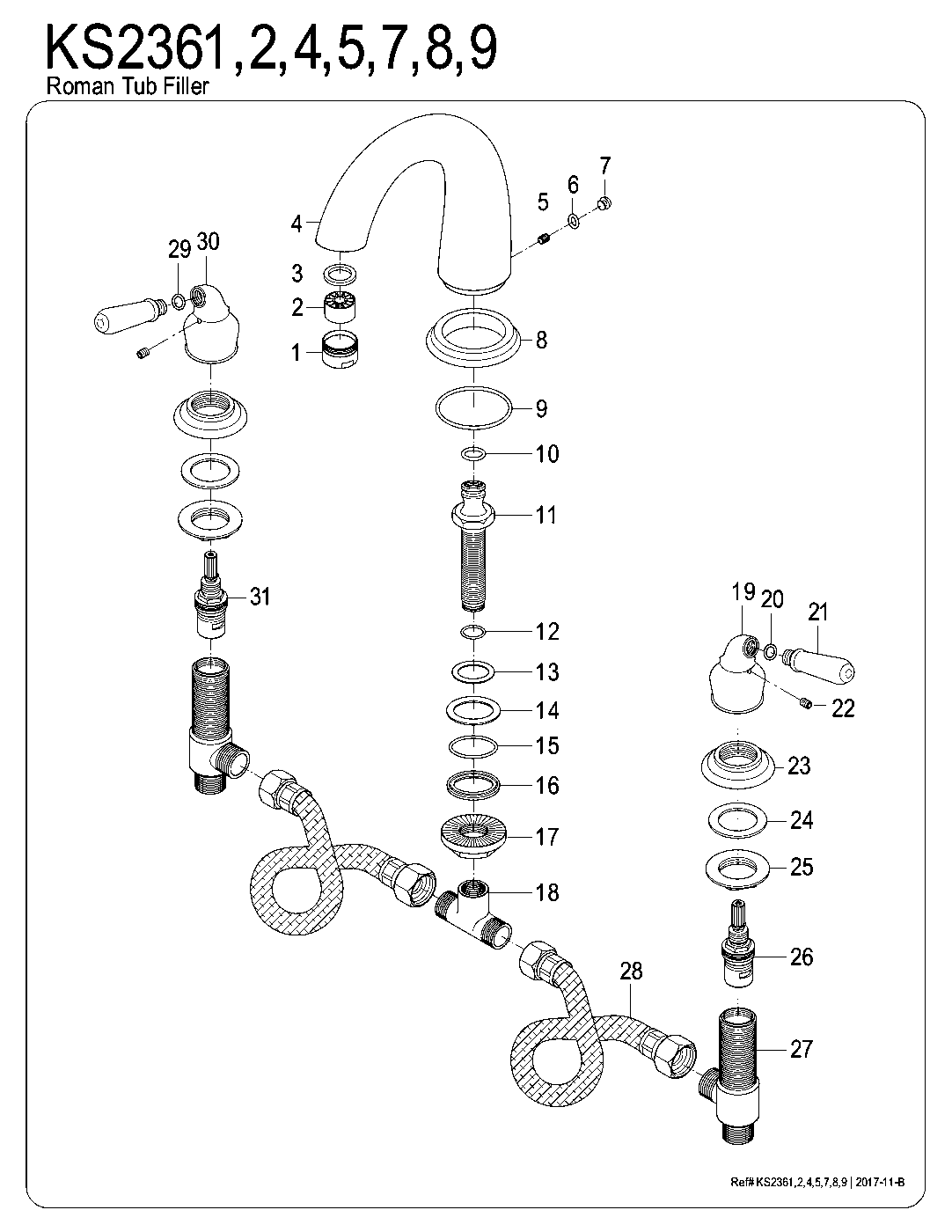 Milano KS2361 exploded parts diagram
