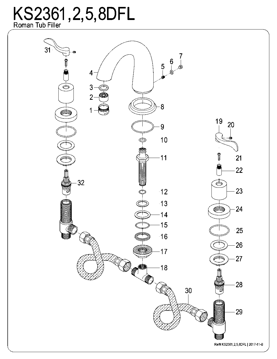 Vintage KS2361DFL exploded parts diagram