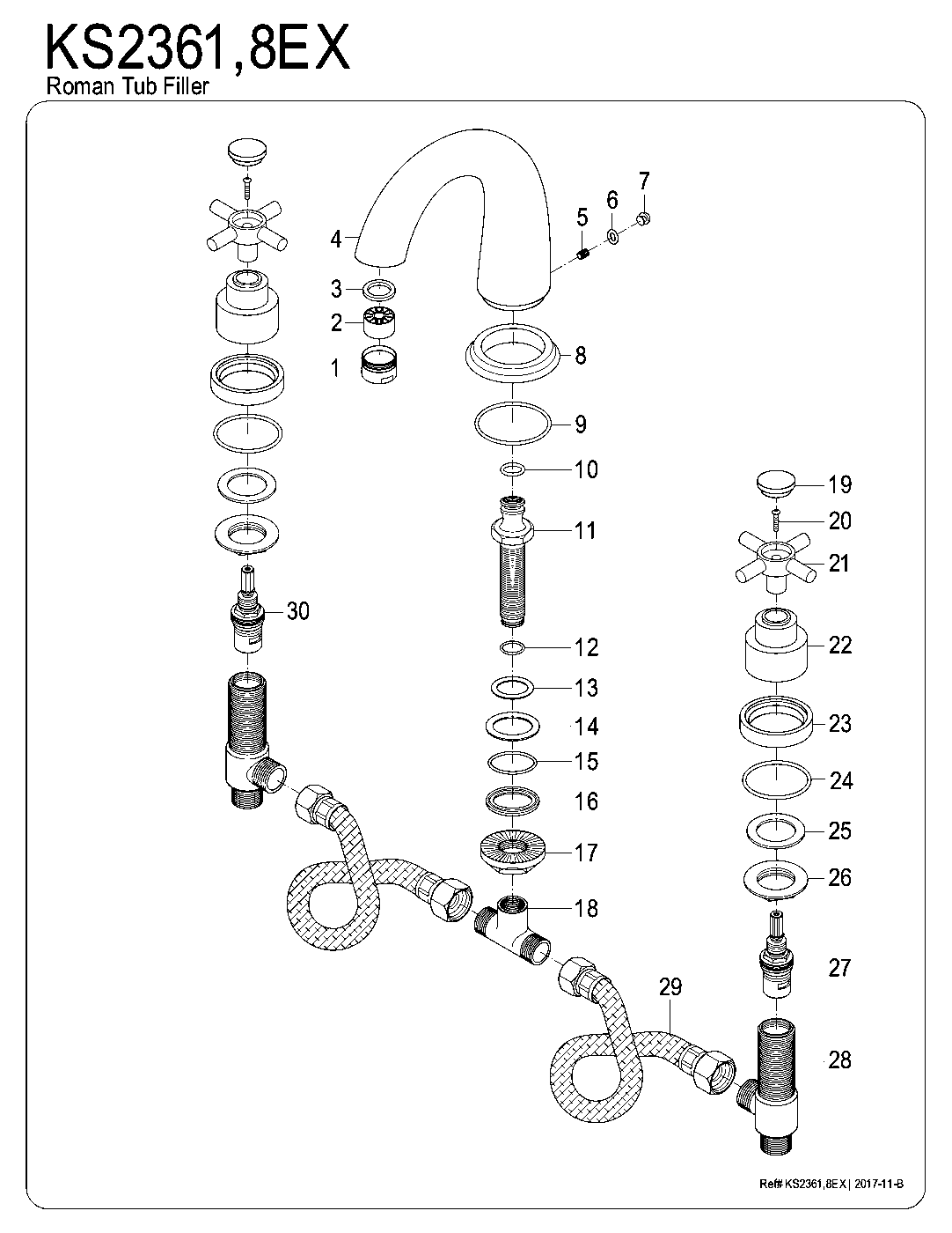Roman KS2361EX exploded parts diagram
