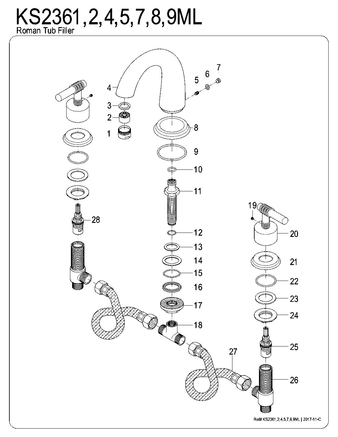 Milano KS2361ML exploded parts diagram