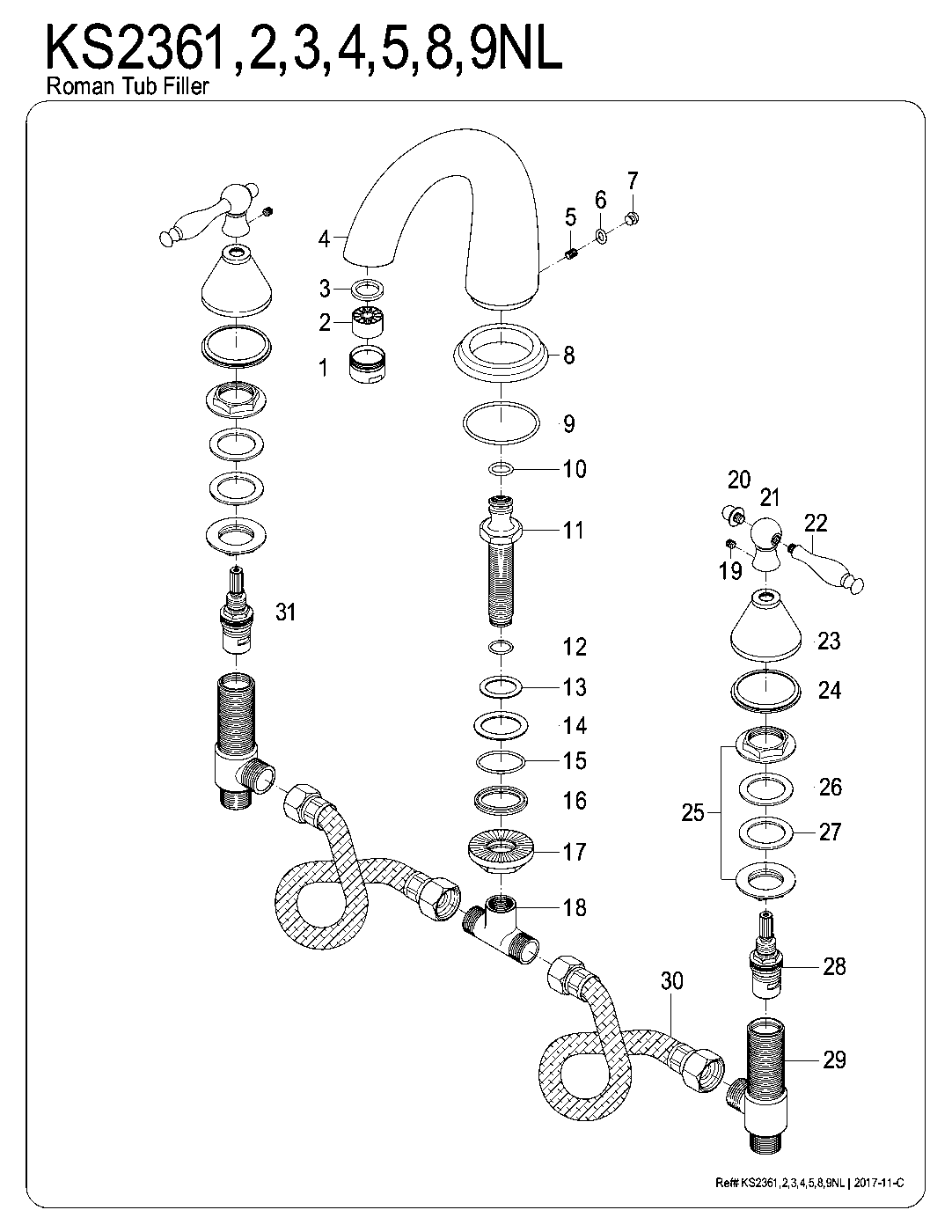 Naples KS2361NL exploded parts diagram