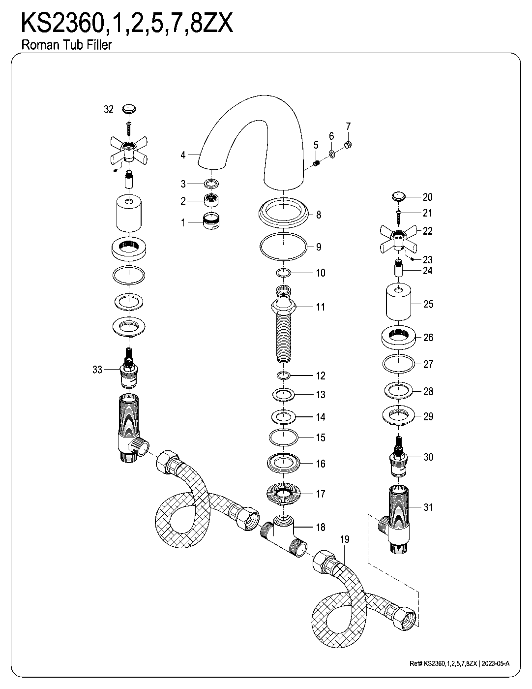 Millennium KS2361ZX exploded parts diagram