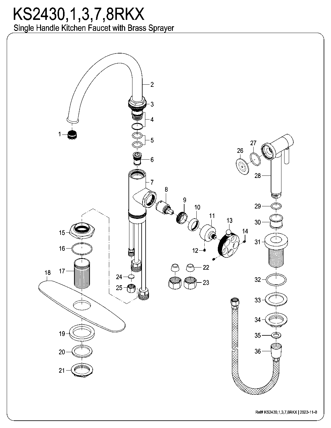 Webb KS2430RKX exploded parts diagram
