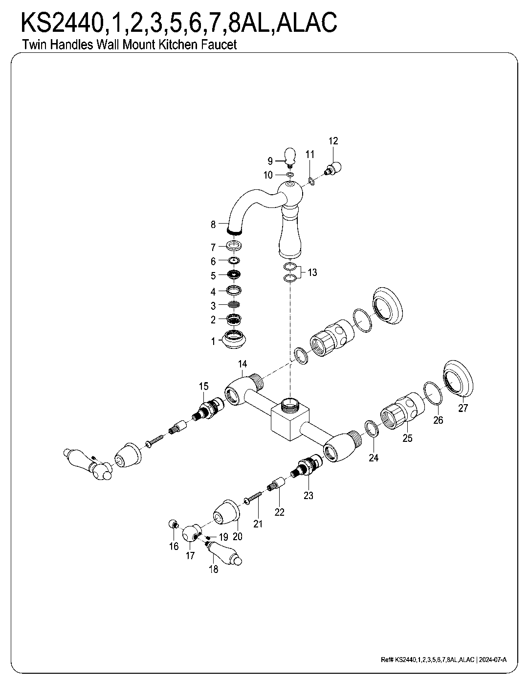 Heritage KS2440AL exploded parts diagram