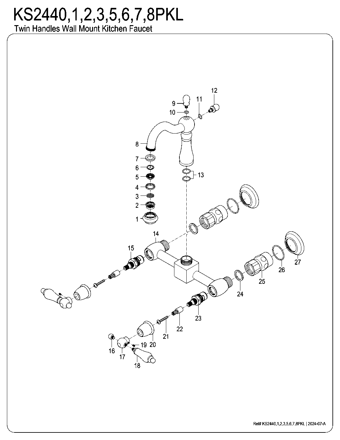 Duchess KS2440PKL exploded parts diagram