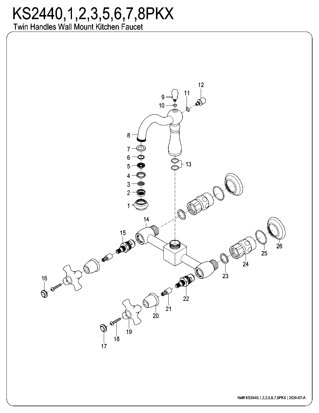 Duchess KS2440PKX exploded parts diagram