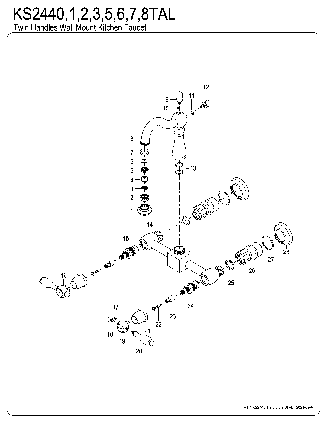 Tudor KS2440TAL exploded parts diagram