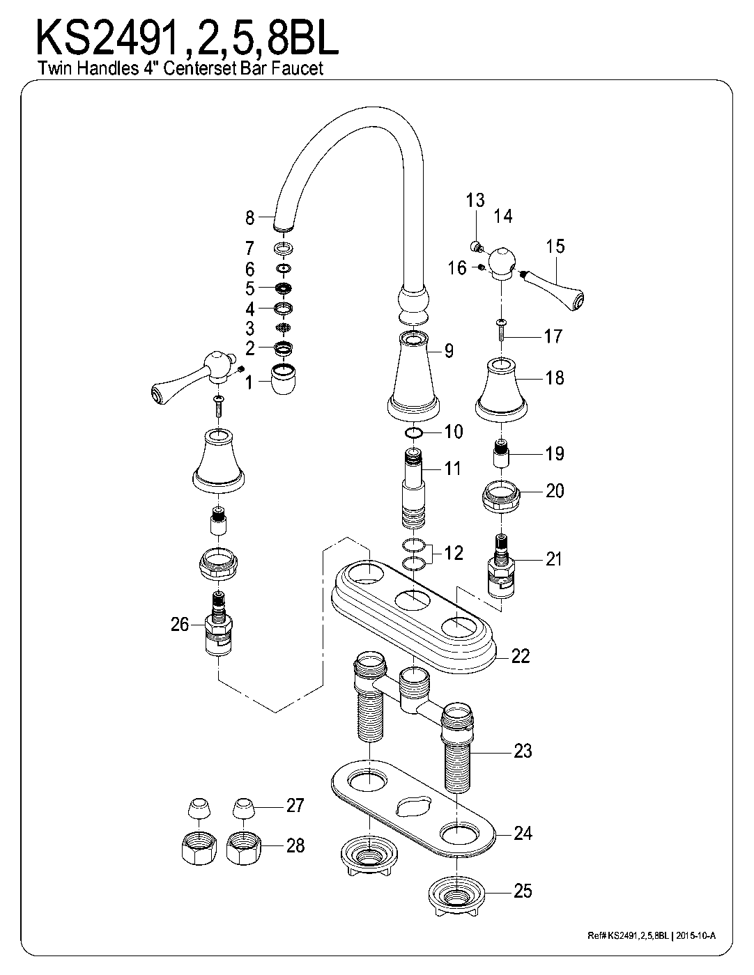 Victorian KS2492BL exploded parts diagram