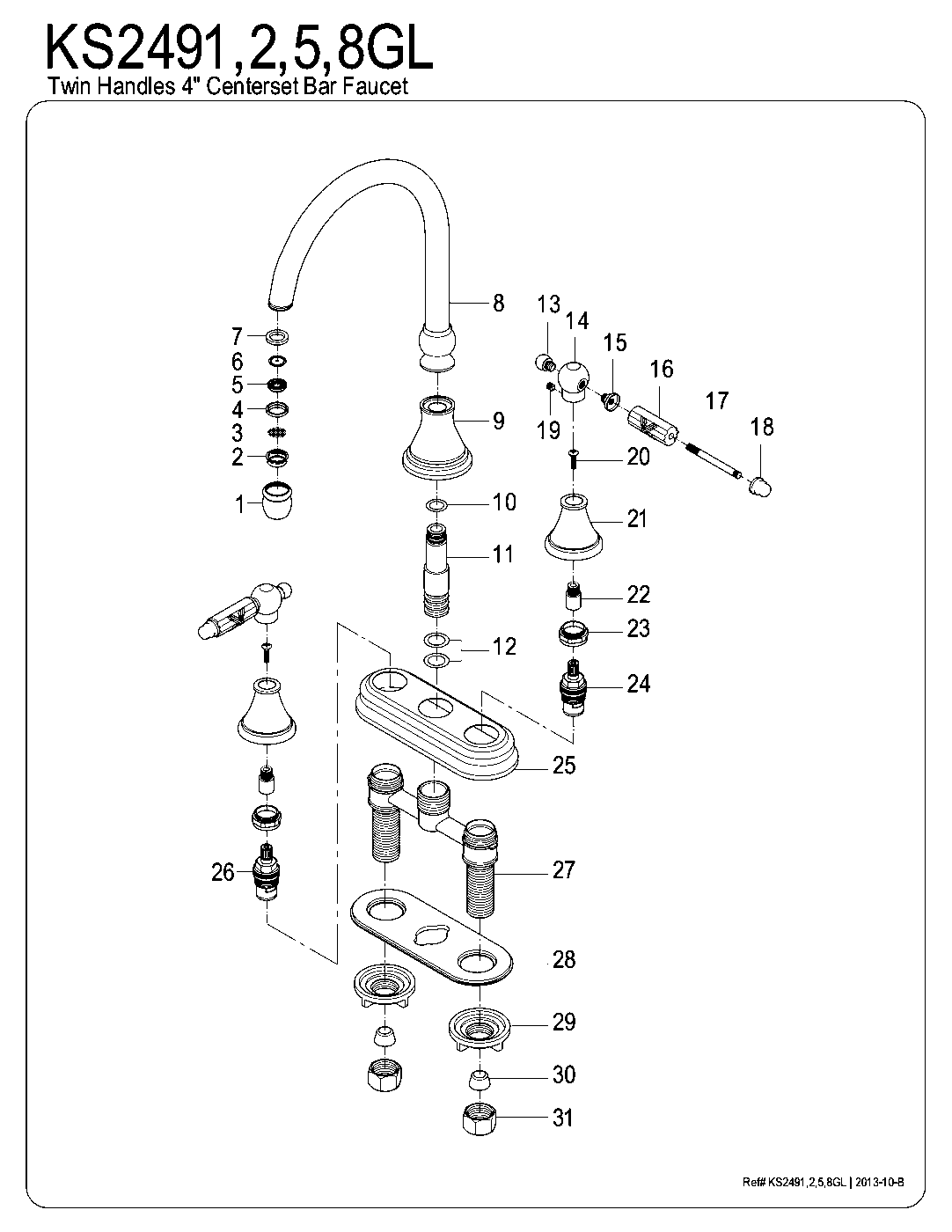 Georgian KS2492GL exploded parts diagram