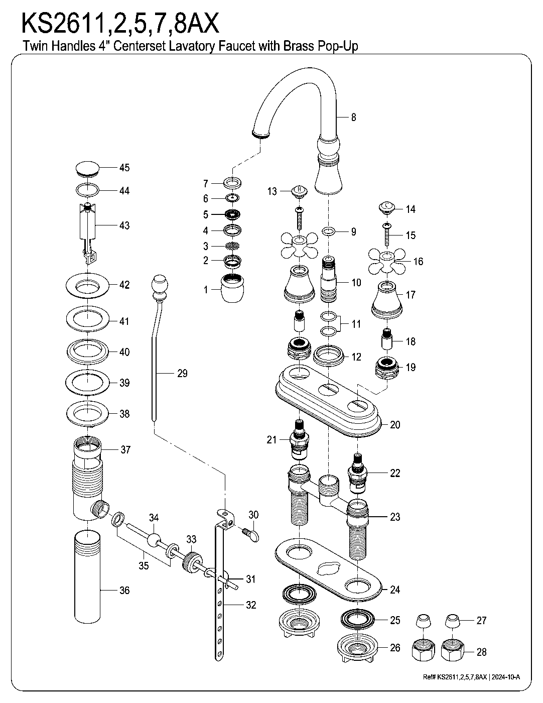 Restoration KS2611AX exploded parts diagram