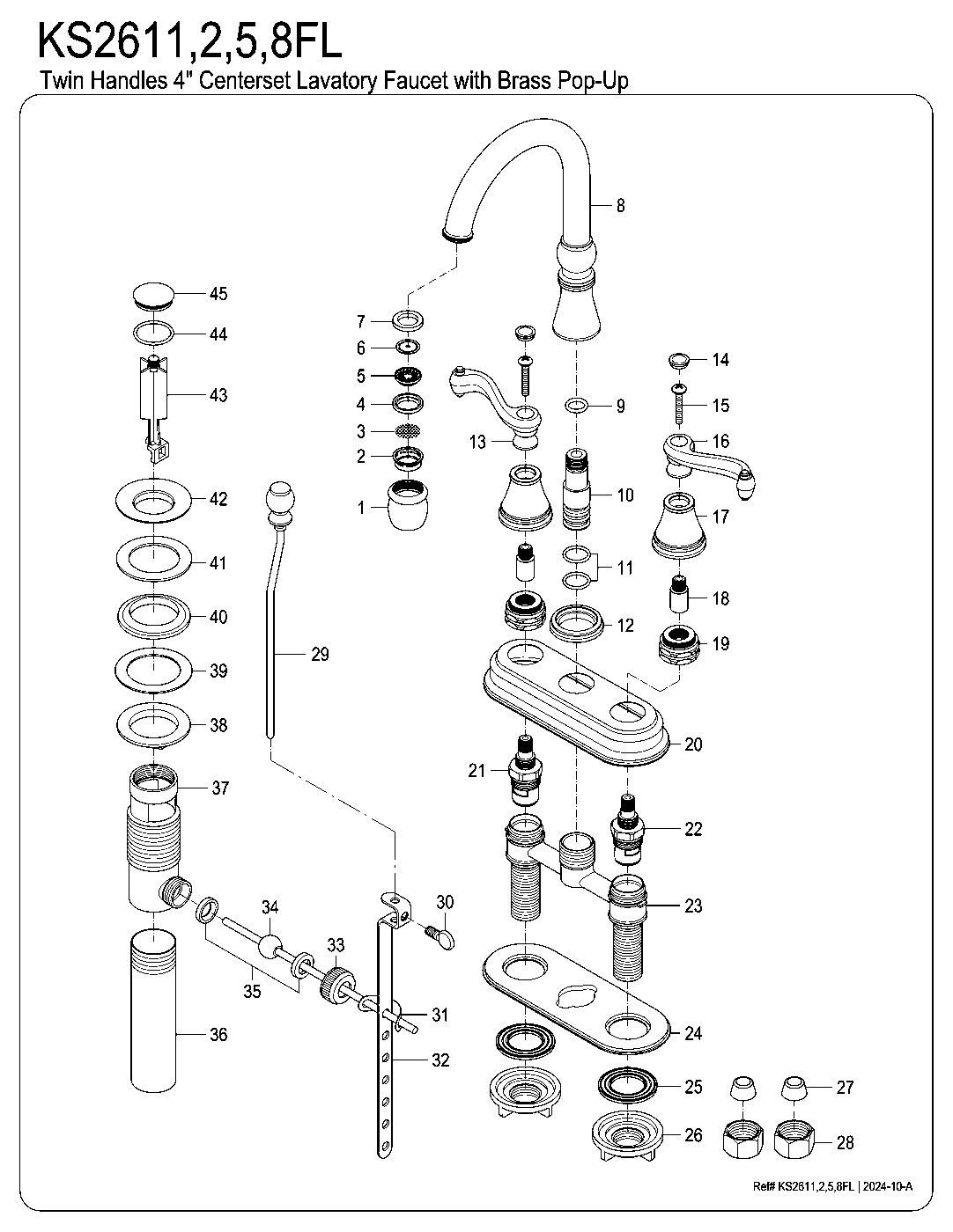 Royale KS2611FL exploded parts diagram