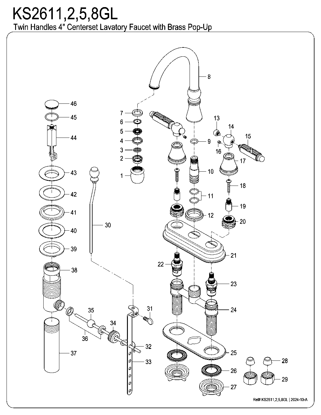 Georgian KS2611GL exploded parts diagram
