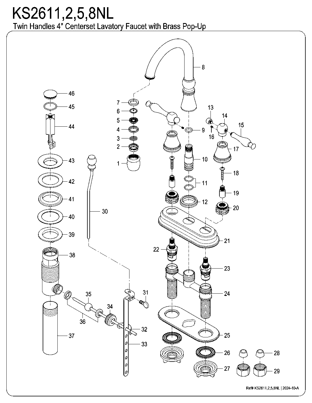Naples KS2611NL exploded parts diagram