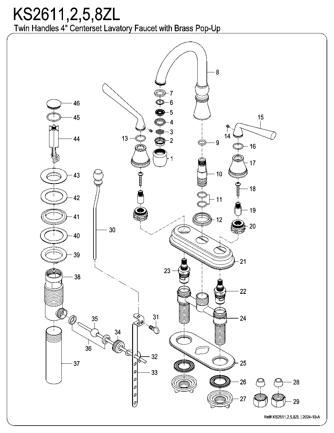 Silver Sage KS2611ZL exploded parts diagram